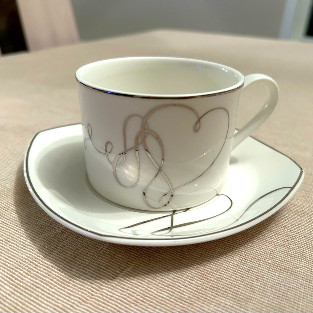 Mikasa Love Story Square Flat Cup & Saucer Set